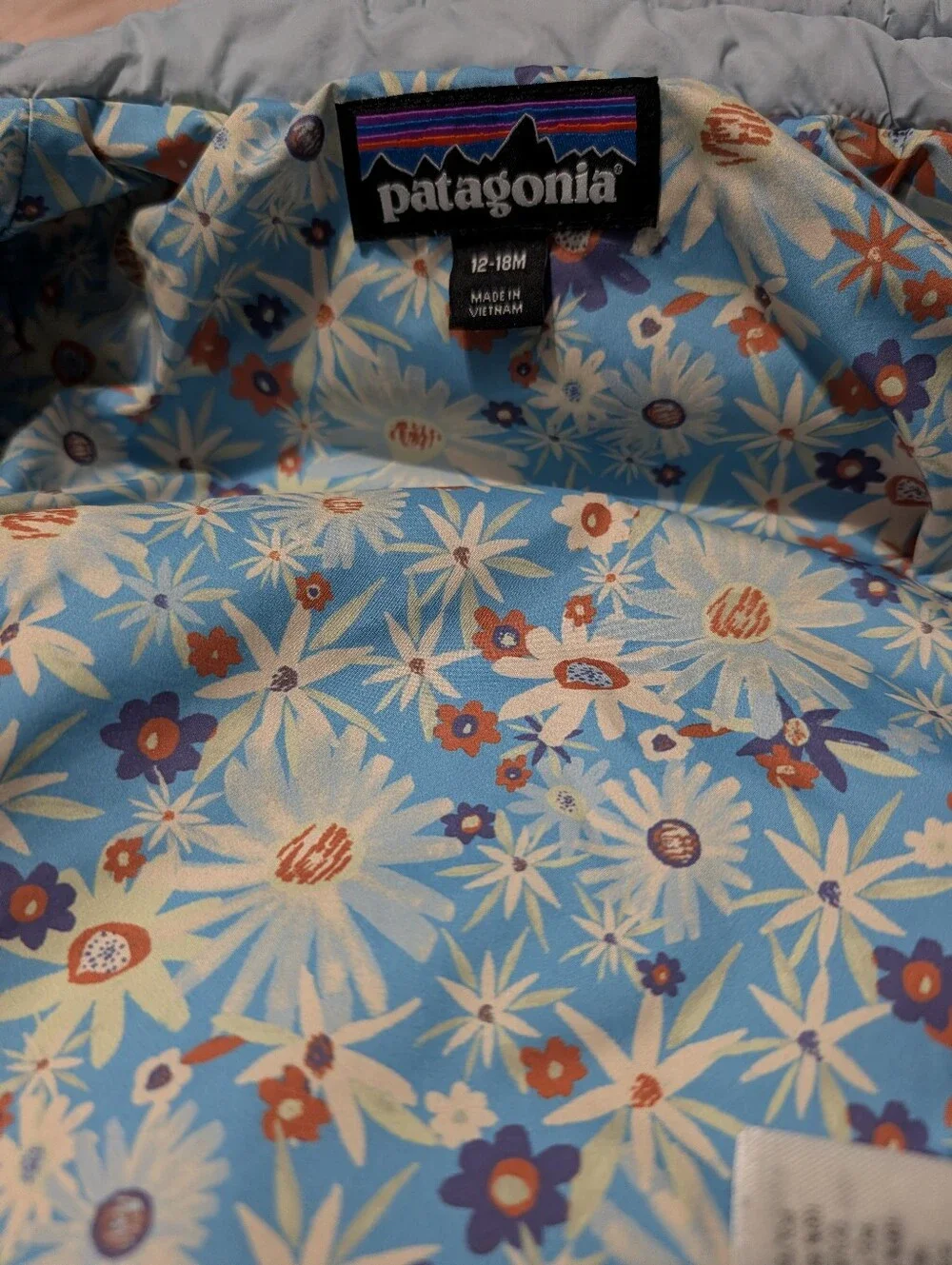 Patagonia Kids Light Blue Quilted Puffer Jacket